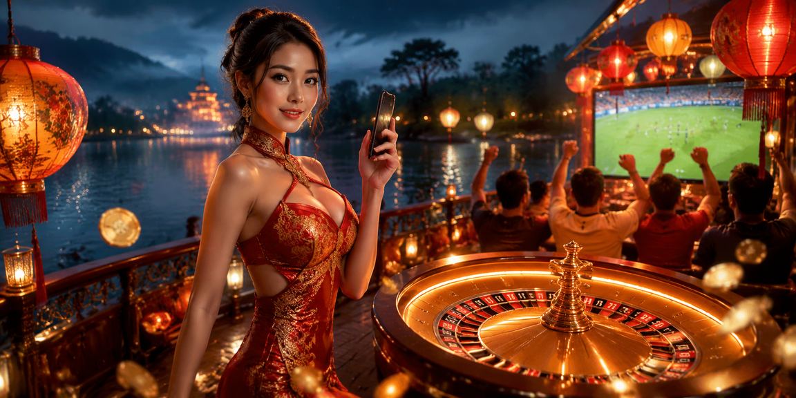 Bàn roulette tại hội An với đèn lồng lung linh về đêm