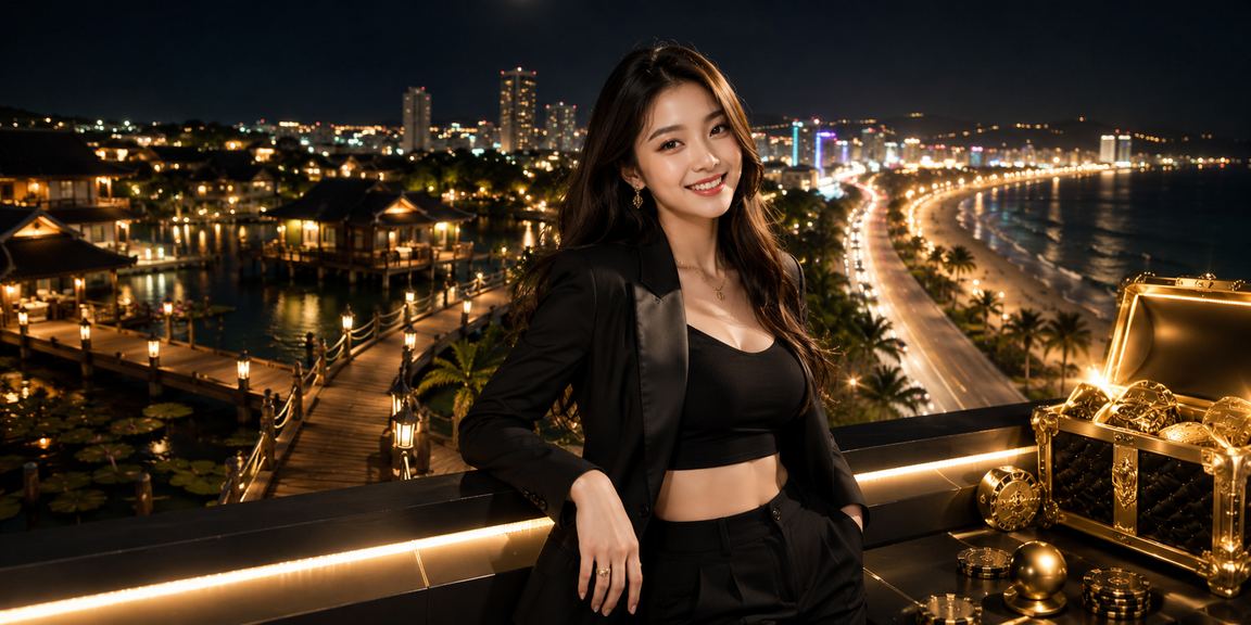 Không gian giải trí casino sôi động tại Mũi Né buổi tối
