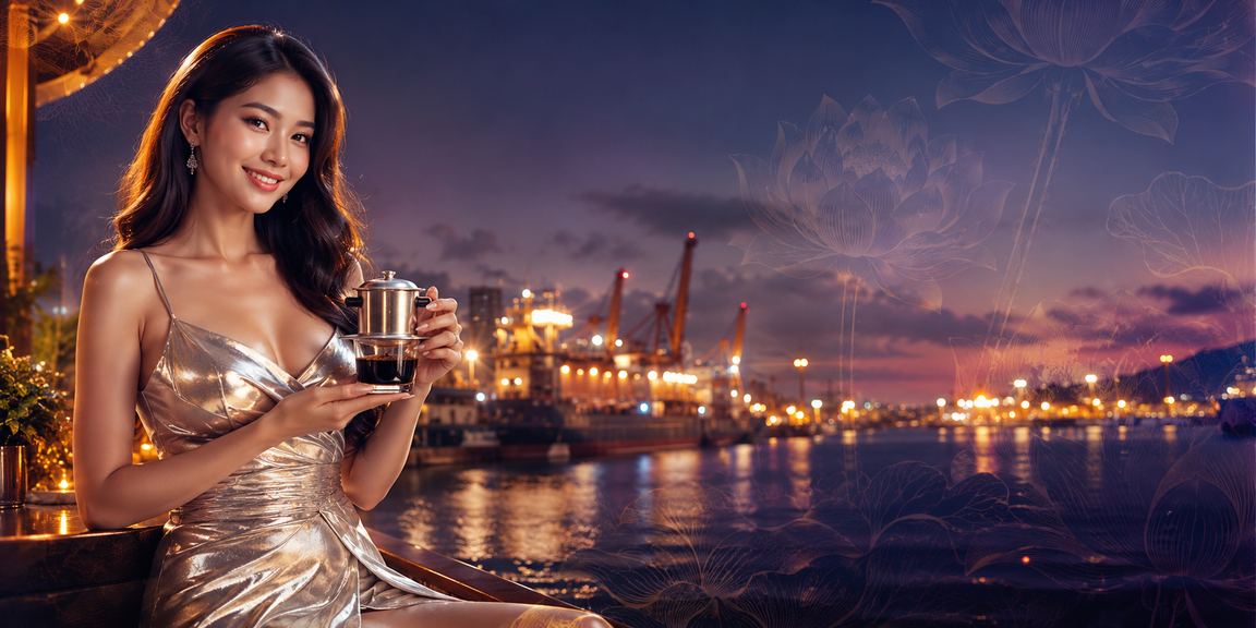 Người dùng tại Vũng Tàu kiểm tra thưởng nạp tiền trên điện thoại bên ly cà phê